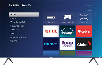 Philips Roku TV 50" Frameless 4K Ultra HD (2160p) | Enterainment Plus Series Smart TV (50PUL5924/F6), Dolby Atmos, Voice Assistant