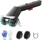 Cordless Electric Grill Brush for Outdoor - Waterproof BBQ Grill Cleaner with Lights Water Spray - Grill Cleaning Brush for Burnt-On Grease&BBQ Grates, 90-Min Runtime, 2 Stainless Heads Refill