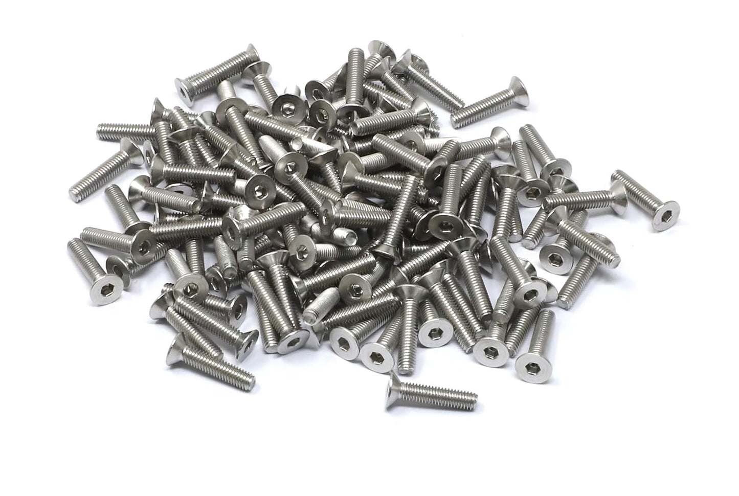 iexcell 5 Pcs M8 x 80mm Thread Pitch 1.25 mm Stainless Steel 304 Hex Socket Flat Head Cap Screws Bolts Kit