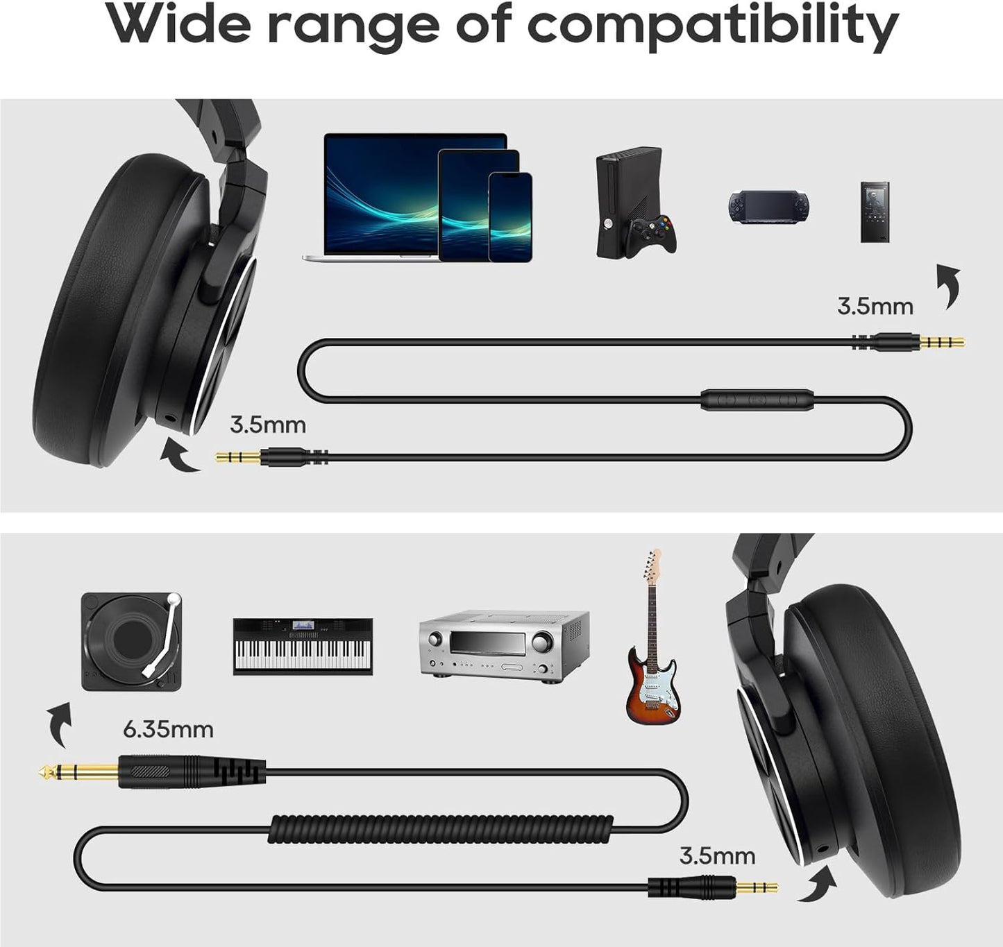 Srhythm HD75 Wired Over Ear DJ Headphone for Studio/Party/Guitar