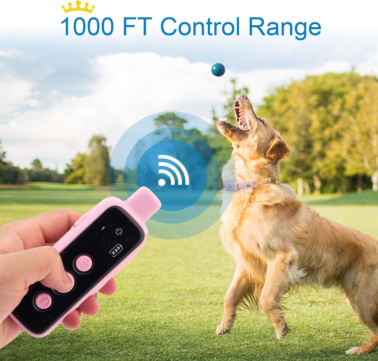 Bousnic Dog Shock Collar for 2 Dogs - (8-120lbs) Waterproof Rechargeable Electric Dog Training Collar with Remote for Small Medium Large Dogs with Beep Vibration Safe Shock Modes(Grey)