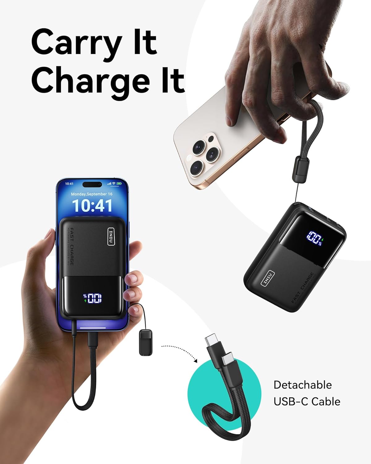 INIU Power Bank, 20000mAh 65W Ultra Small USB C Laptop & Phone Portable Charger, Fast Charging Flight Cruise Ship Family Trip Accessories Battery Pack for College Students Travelers Boys Girls, Blue