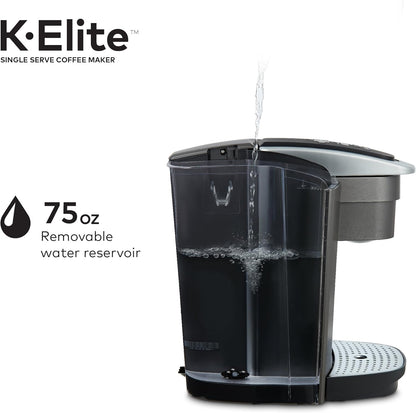 Keurig K-Elite K Single Serve K-Cup Pod Maker, with Strong Temperature Control, Iced Coffee Capability, 12oz Brew Size, Brushed Slate