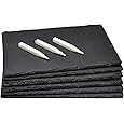4 Pcs 11 x 11 Inch Round Slate Cheese Boards Black Stone Plates Charcuterie Boards Serving Tray Display Chalkboard with Soapstone Chalk Platter Display Chalkboard for Meats Appetizers Dried Fruits