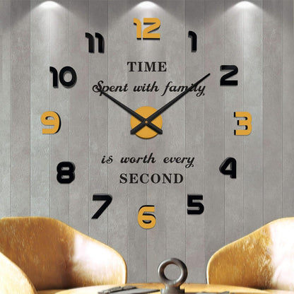 Vangold Modern 3D Acrylic Mirror Metal Luxury Frameless Large Wall Stickers Clocks Style Watches Hours DIY Room Decor Home Decorations