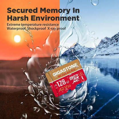 [5-Yrs Free Data Recovery] GIGASTONE 512GB Micro SD Card, 4K Camera Pro, A2 V30 for Smartphone, Gopro, Action Cams, 4K UHD Video Recording, R/W up to 150/120 MB/s, UHS-I U3 C10 Class 10 with Adapter