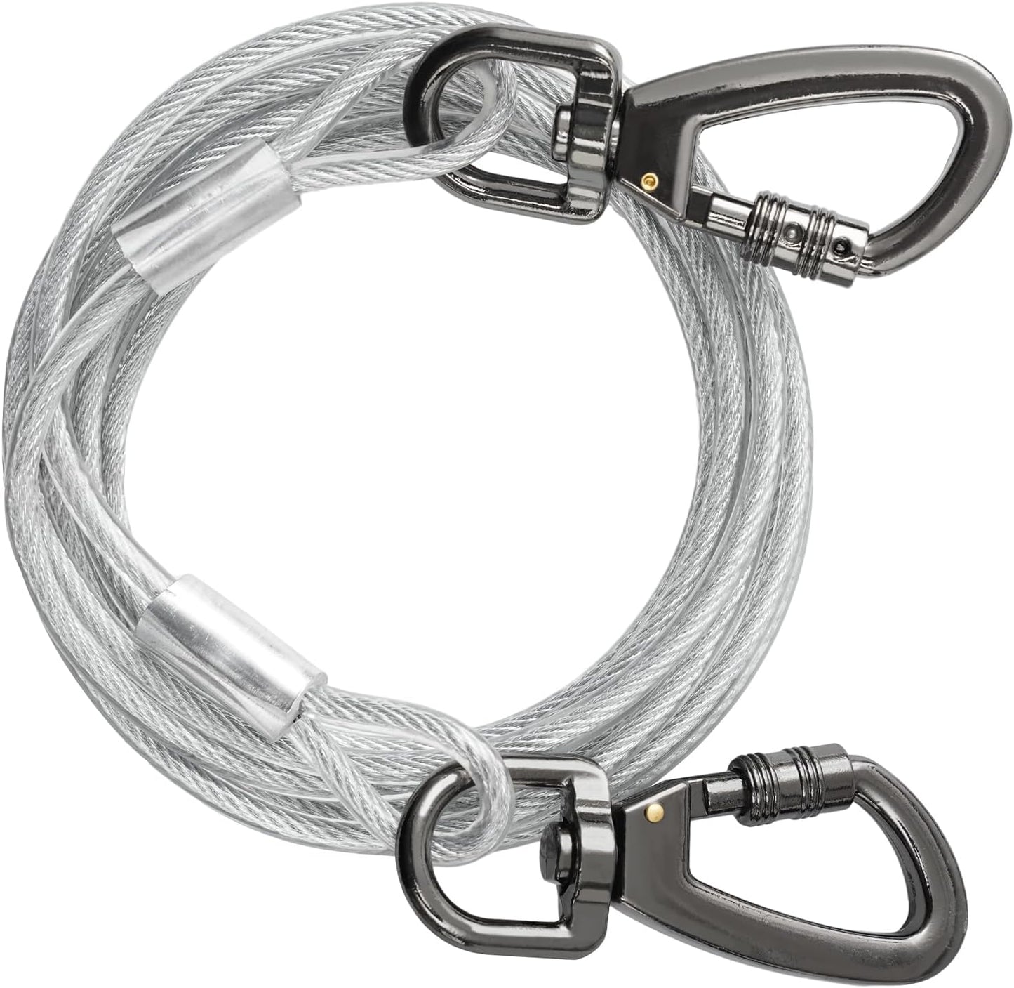 Dog Tie Out Cable Chew Proof, Long Dog Leash 30FT, Dog Runner for Yard Heavy Duty, Dog Chains for Outside, Sturdy Long Line Lead for Dogs Training Outdoor in Yard or Camping