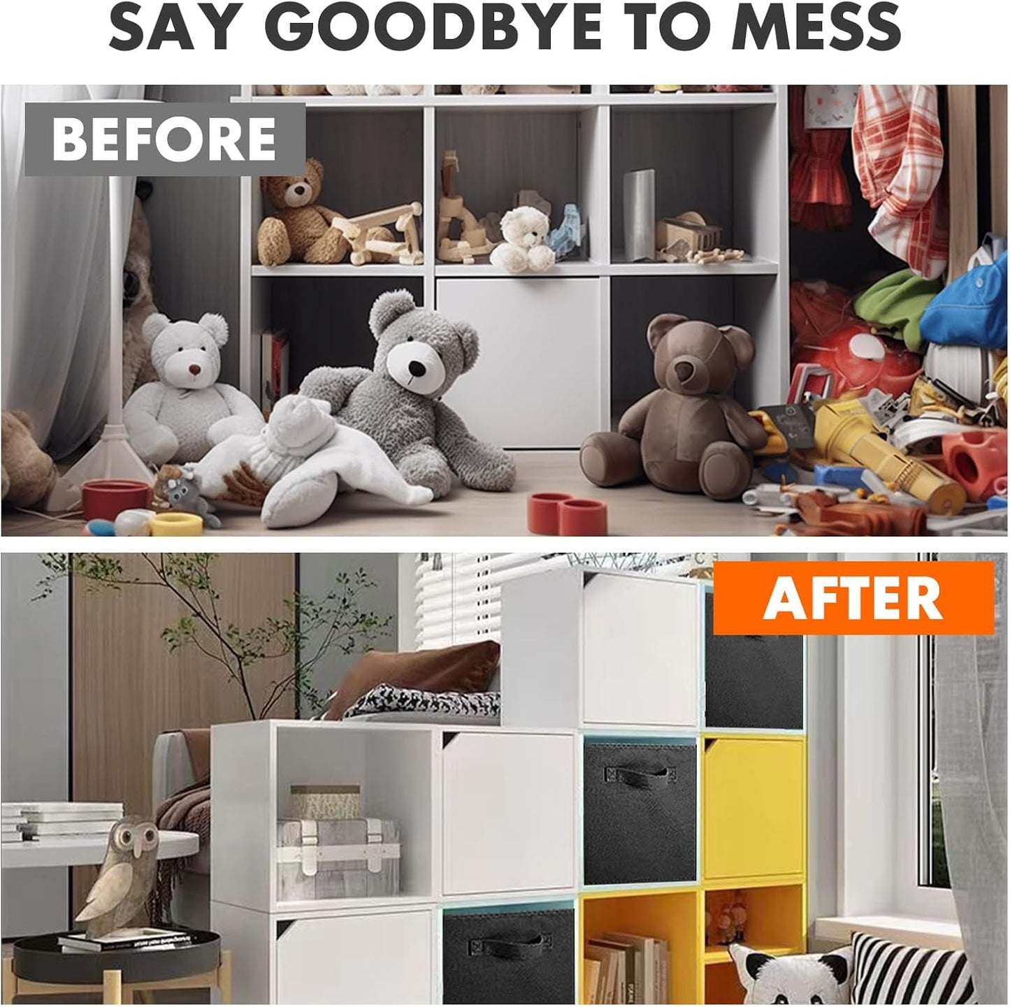 ShellKingdom Storage Bins, Foldable Fabric Storage Cubes And Cloth Organizer Drawer For Closet And Toys, 6 Pack (Lavender+Light Blue+Pink)