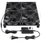Wathai 120mm x 4 Router TV Box Fan 110v - 240v Big Airflow with Speed Control for DIY Gaming Consoles, Amplifiers, Xbox, Laptop Stand, Mining Machines Devices Cooling