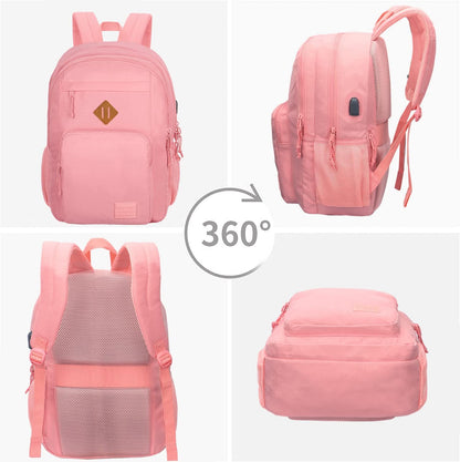 KEOFID classic carry-on travel backpack for men and women, Anti theft laptop backpack with USB charging port, large backpack for college(dark black）