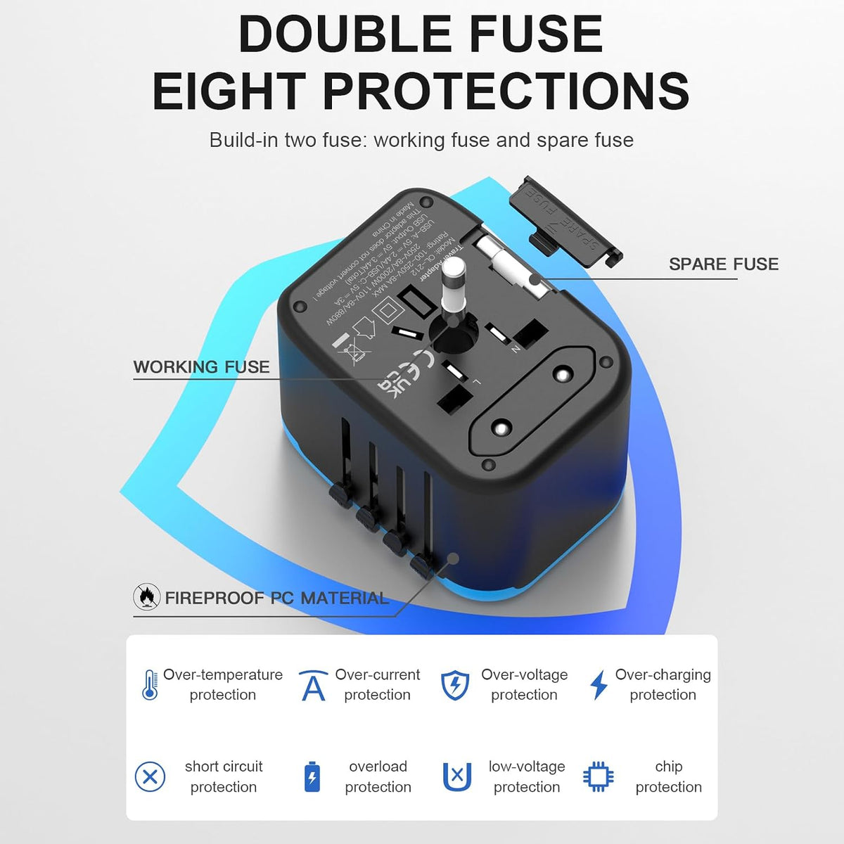 Universal Travel Adapter, DIWILI International Power Adapter