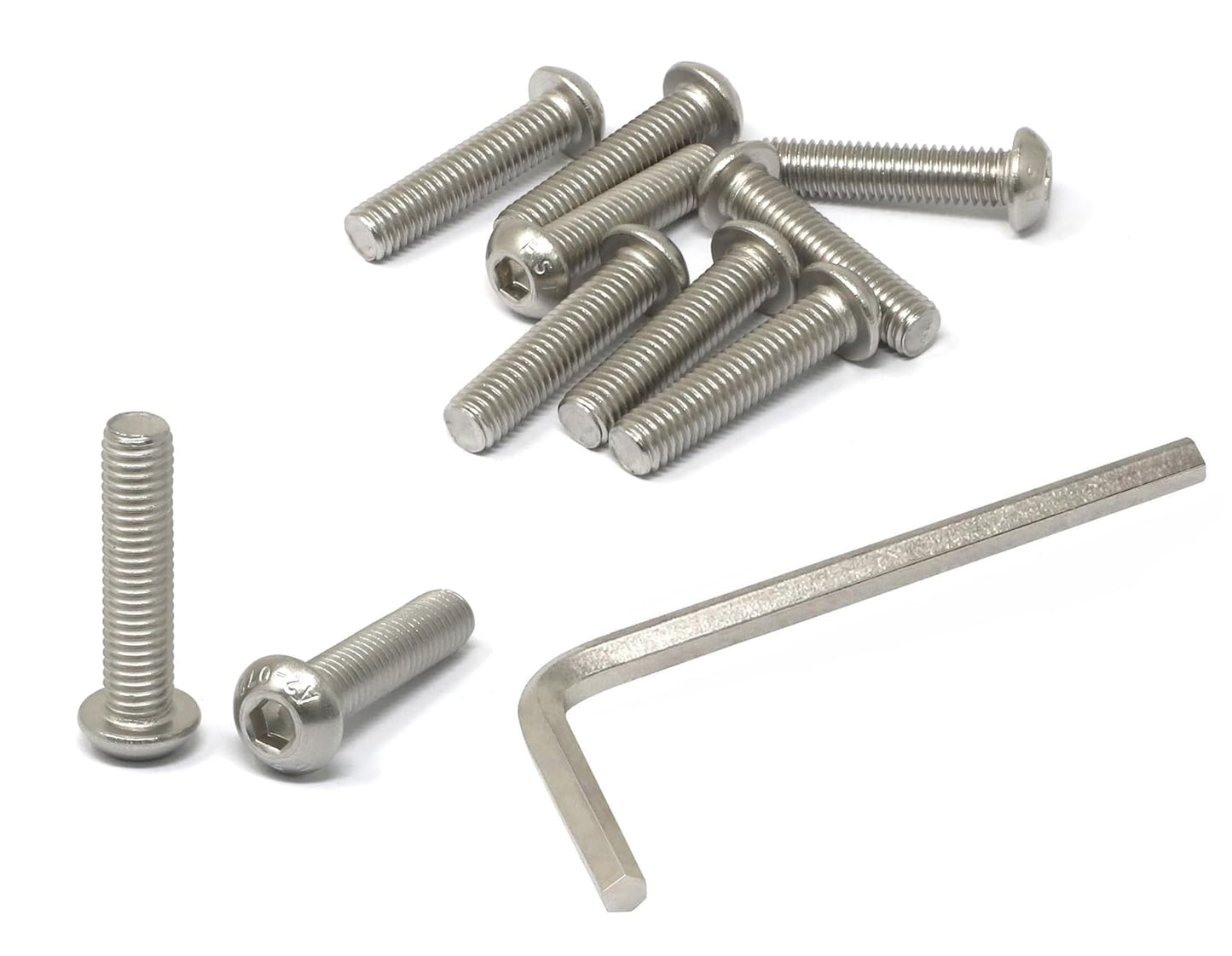 iexcell 50 Pcs M6 x 20mm Thread Pitch 1 mm Stainless Steel 304 Hex Socket Button Head Cap Screws Bolts Kit