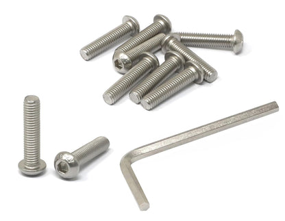 iexcell 50 Pcs M6 x 20mm Thread Pitch 1 mm Stainless Steel 304 Hex Socket Button Head Cap Screws Bolts Kit