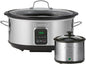 Kenmore 7 Quart Slow Cooker - Programmable Crock Pot with Dipper, Stainless Steel Electric Cookers, Warm Rice & Sous Vide Stew Soup for Lunch, Dishwasher Safe Non-Stick Ceramic Insert, Digital Control