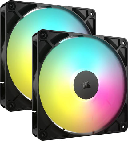CORSAIR RS120 ARGB 120mm PWM Fan – Daisy-Chain Connection – Low-Noise – Magnetic Dome Bearing – Single Pack – White