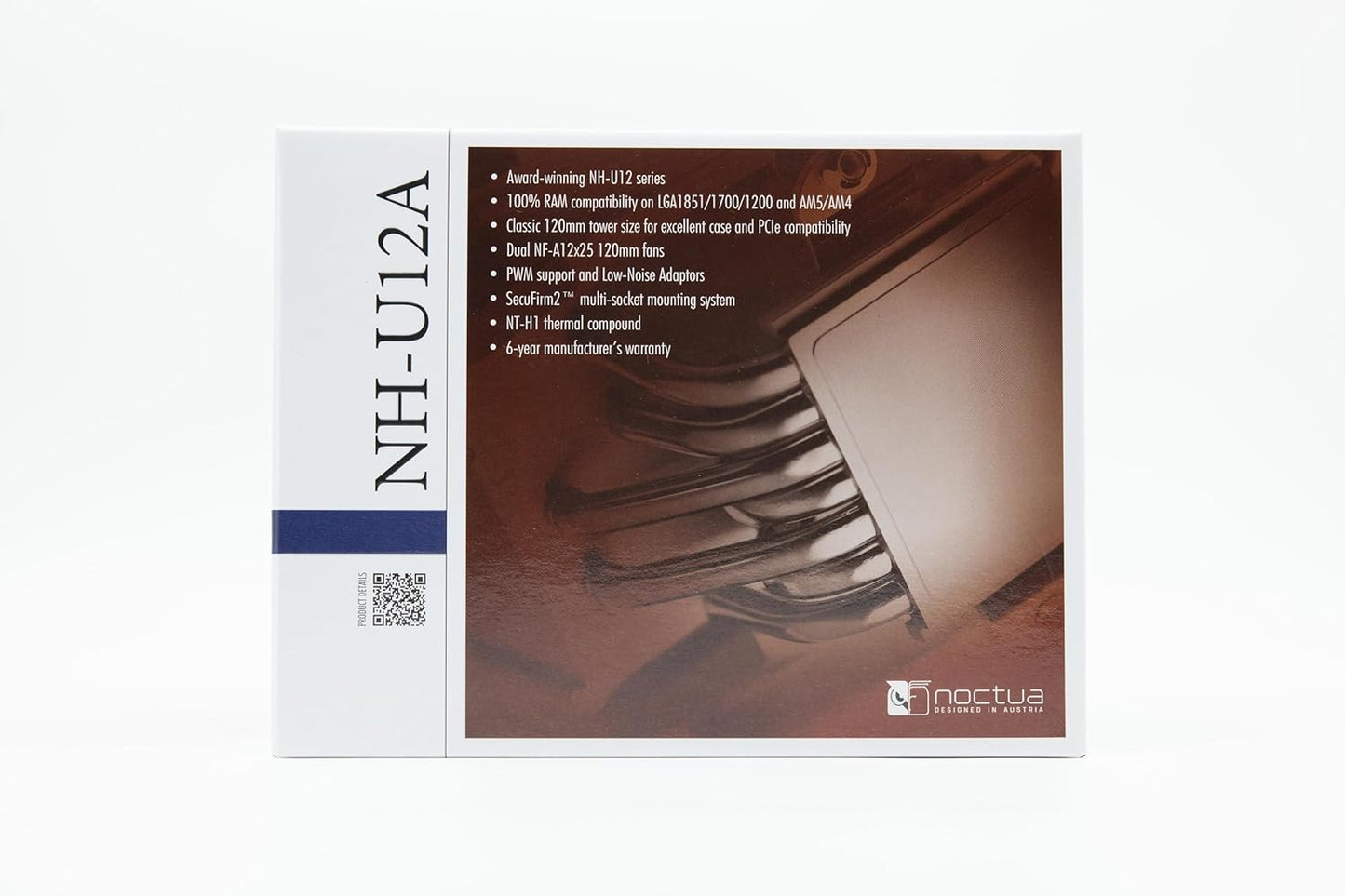 Noctua NH-U12A, Premium CPU Cooler with High-Performance Quiet NF-A12x25 PWM Fans (120mm, Brown)