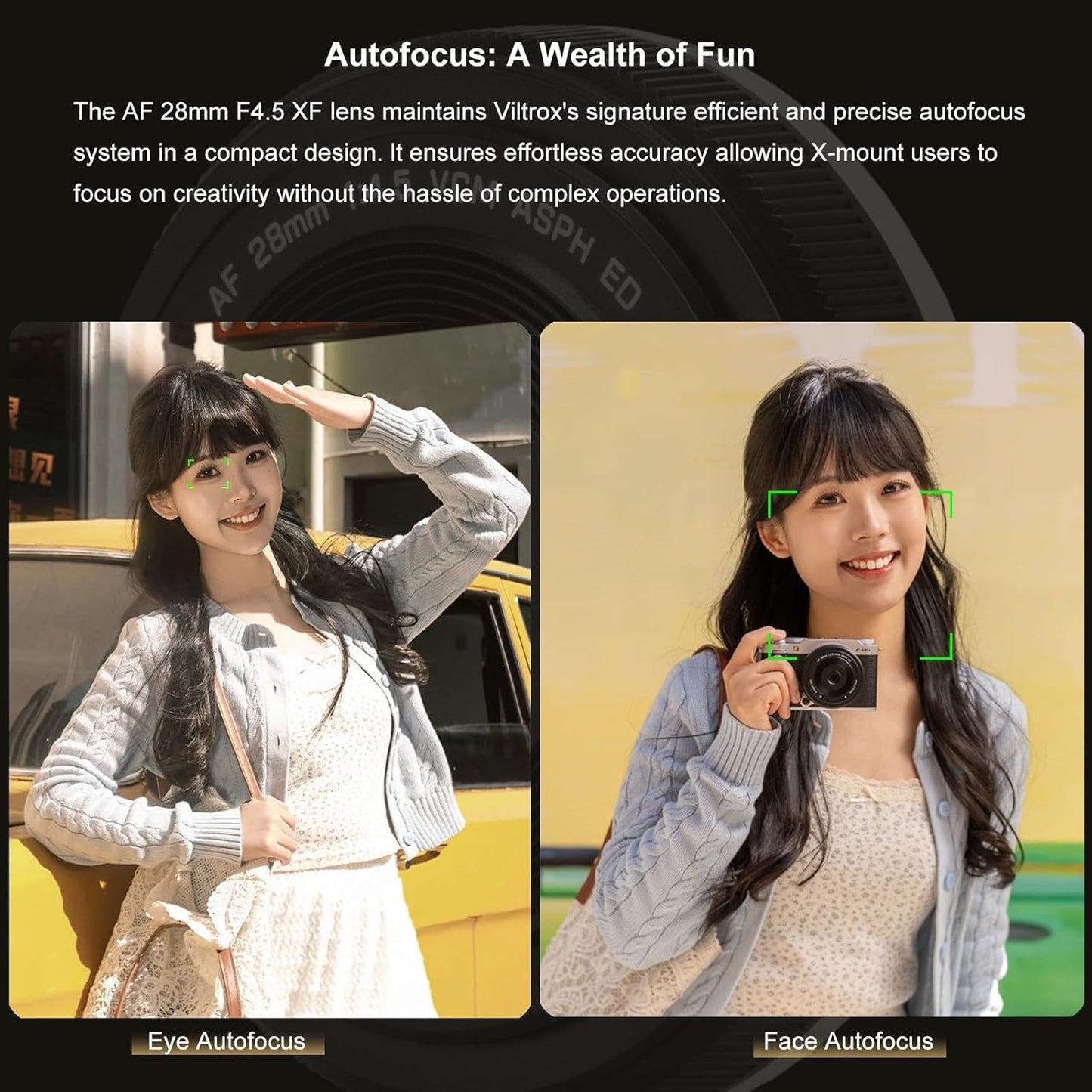 VILTROX 28mm F4.5 XF Pancake APS-C for Fuji XF, Auto Focus Wide Angle Prime Lens for Fujifilm Fuji X-Mount X-Pro2 X-Pro3 X-S10 X-T20 X-T30 XT30II X-T200 X-H2 X-H2S X-T5 X-S20 X-T50 X-M5 X-E2S