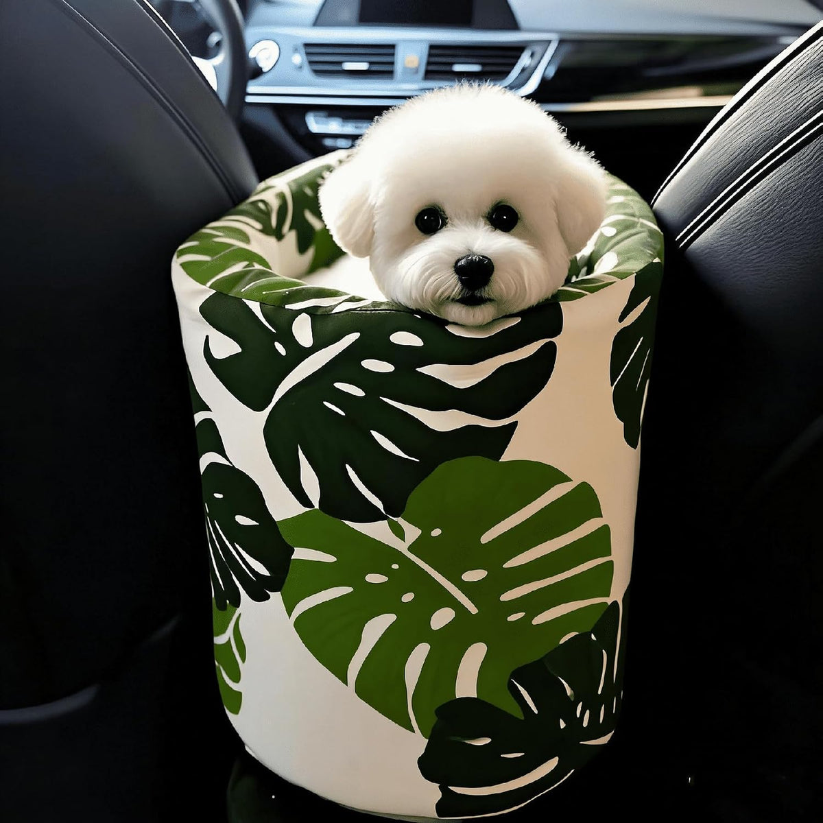 Console Dog Seat for Tesla Model 3 2017-2026, Pet Booster, Automotive Car Bed, Cat Soft-Sided Carrier, Portable Vehicle Travel Bag Green