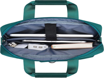 MOSISO Laptop Bag 13.3 inch, 13-13.3 inch Computer Shoulder Bag Compatible with MacBook Air/Pro 13/Pro 14, HP Dell ASUS Notebook &2 Raised&1 Flapover&1 Horizontal Pocket&Handle&Belt, Black