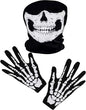 iPobie Skull Face Cover White Skeleton Gloves for Motorcycle Bicycle Half Face Skeleton Cover Halloween Outdoor Sport Headwear