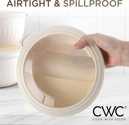 COOK WITH COLOR Prep Bowls with Lids- 8 Piece Nesting Plastic Small Mixing Bowl Set with Lids (Teal Ombre)