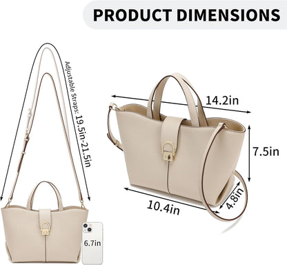 Leather Handbag for Women Tote bag Boho Purses and Handbags with Zipper Crossbody Bag Big shoulder handbag
