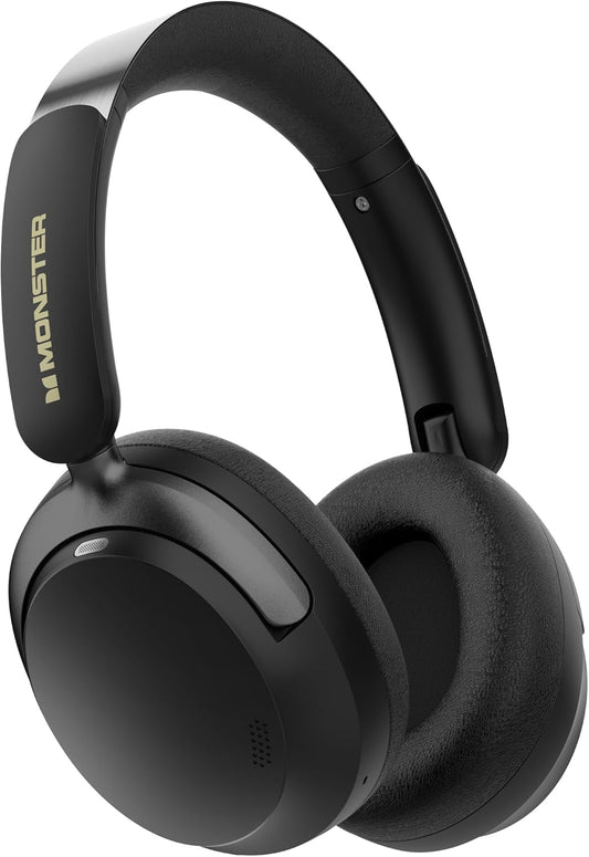 Monster Persona 3rd ANC Active Noise Canceling Headphones, Over Ear Bluetooth Headphones with Mic, 70 Hours Playtime and 3 EQ Modes, Foldable Comfort Lightweight Headphone for Travel, Black