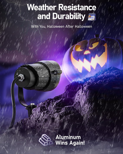 HIBOITEC 12W Halloween Black Light Spotlight Outdoor 1Pack IP65 Waterproof LED Spot Lights Landscape Lighting with US Plug for Glow Party Body Paint Yard Garden Decorations