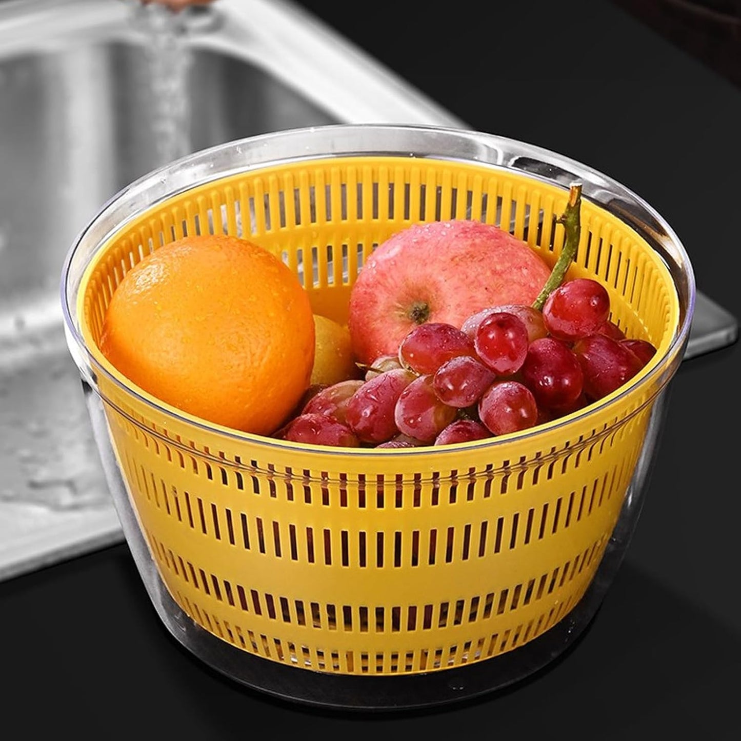 Vegetable Washing Machine Kneading Bowl, Multifunctional Spinner Dryer Vegetable Dryer Salad Mixer Salad Spinner Lettuce Dryer for Home Kitchen (Gray)