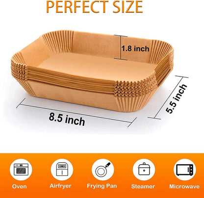 GOFFUGT Air Fryer Disposable Paper Liner,100PCS Round Airfryer Paper Liners,9" Natural Parchment Paper for Air Fryer Oil-Proof Water-Proof,Food Grade Parchment for AirFryer,Steamer,Microwave Etc