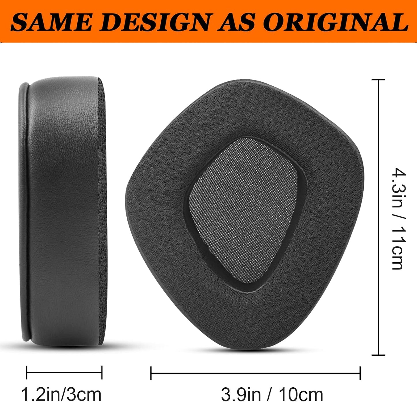 GVOEARS Replacement Ear Pads Cushions for Corsair Void/Void Pro/Void Pro RGB/Void Pro RGB SE/Void Pro Elite/RGB Wireless Earpads Gaming Headsets, Mesh Fabric with Soft Protein Leather(Black)