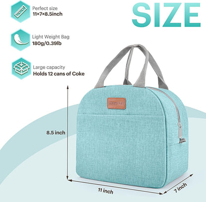 Lunch Bag for Women & Men Adult Insulated Lunch Box, Small Leakproof Cooler Food Lunch Containers Reusable High Capacity Lunch Tote Bags for Work, Travel, Outdoor