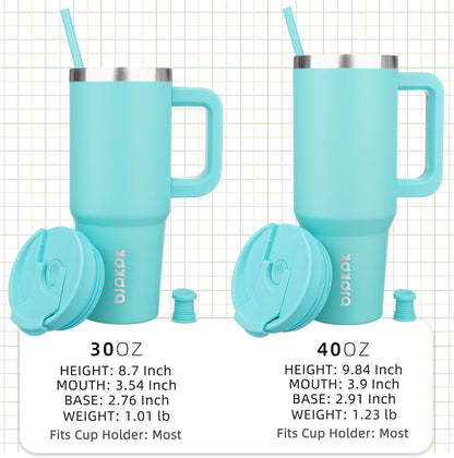 BJPKPK Tumbler with Handle and Straw 30oz Insulated Tumbler Cups with Lid Stainless Steel Travel Coffee Mug,Indigo Black