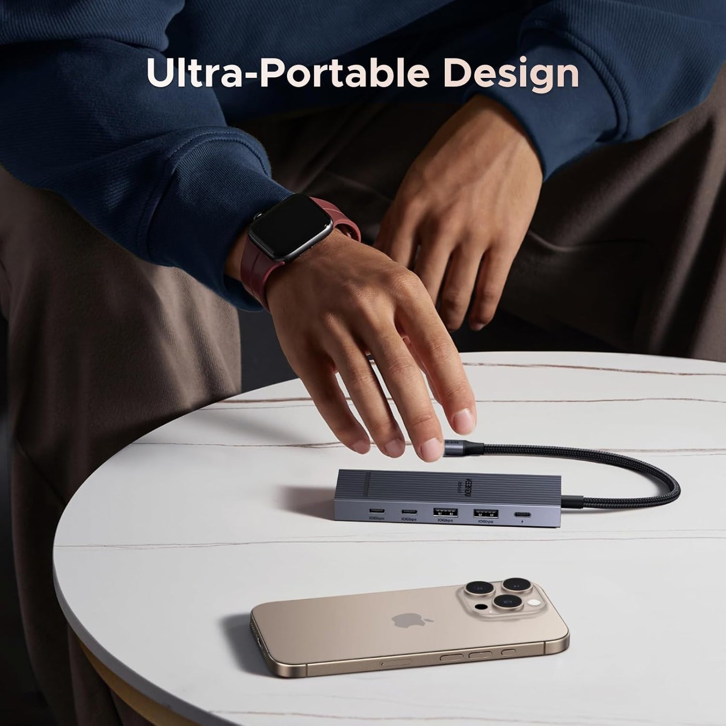 UGREEN Revodok Pro 106, USB C Hub 6 in 1 with 4K 60Hz HDMI, 10Gbps USB-C 3.2 & USB-A 3.2, 100W Power Delivery, Aluminum Case, Compatible with MacBook Pro/Air, iPad Pro, Thinkpad and More