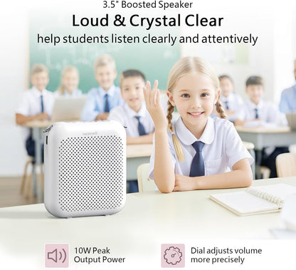 NORWII Mini Voice Amplifier S358 Portable 4000mAh Rechargeable with Wired Microphone Headset & Waistband, Personal Microphone and Speaker for Teachers Tour Guides ect. (Black)