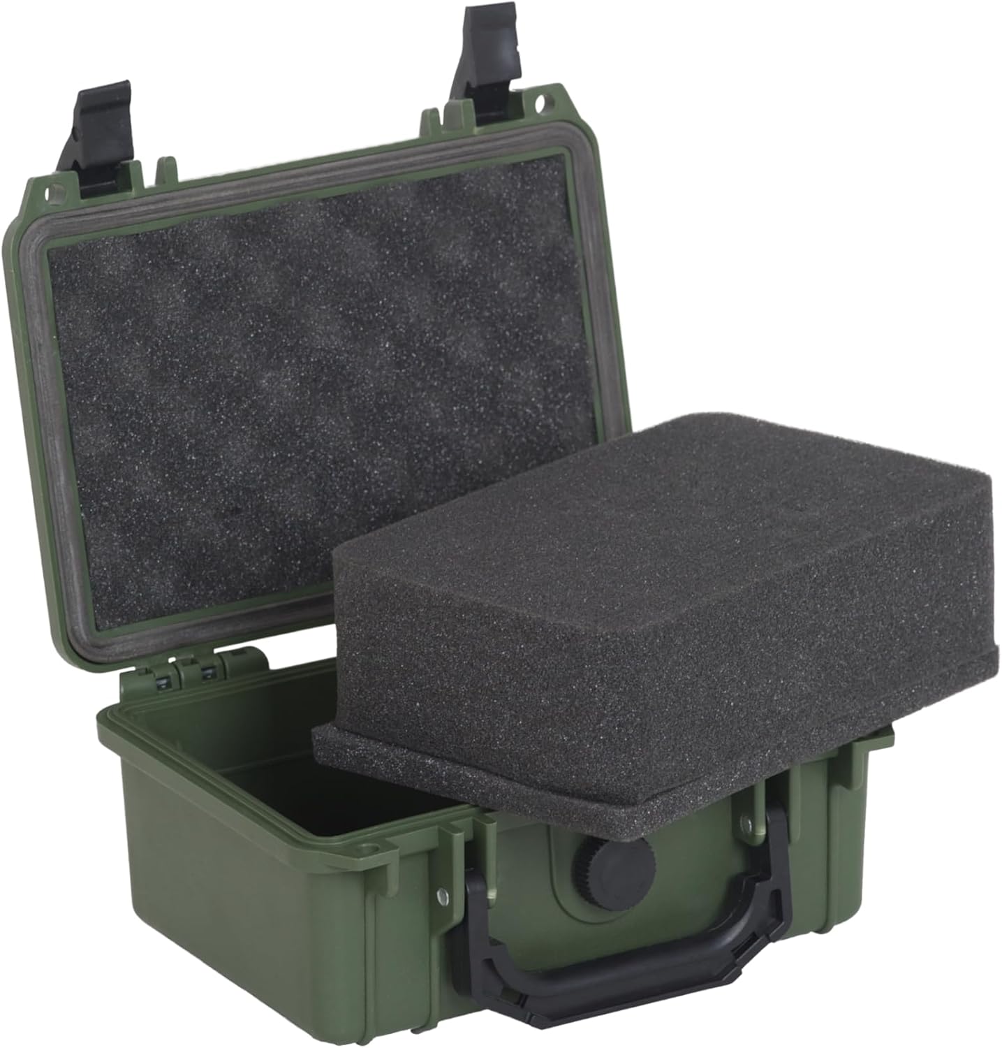 MEIJIA Portable All Weather Waterproof Protective Hard Case,Camera Case with Customizable Fit Foam, Fit use of Drones, Cameras, Equipments, 8.12"x6.56"x3.56" (Black)