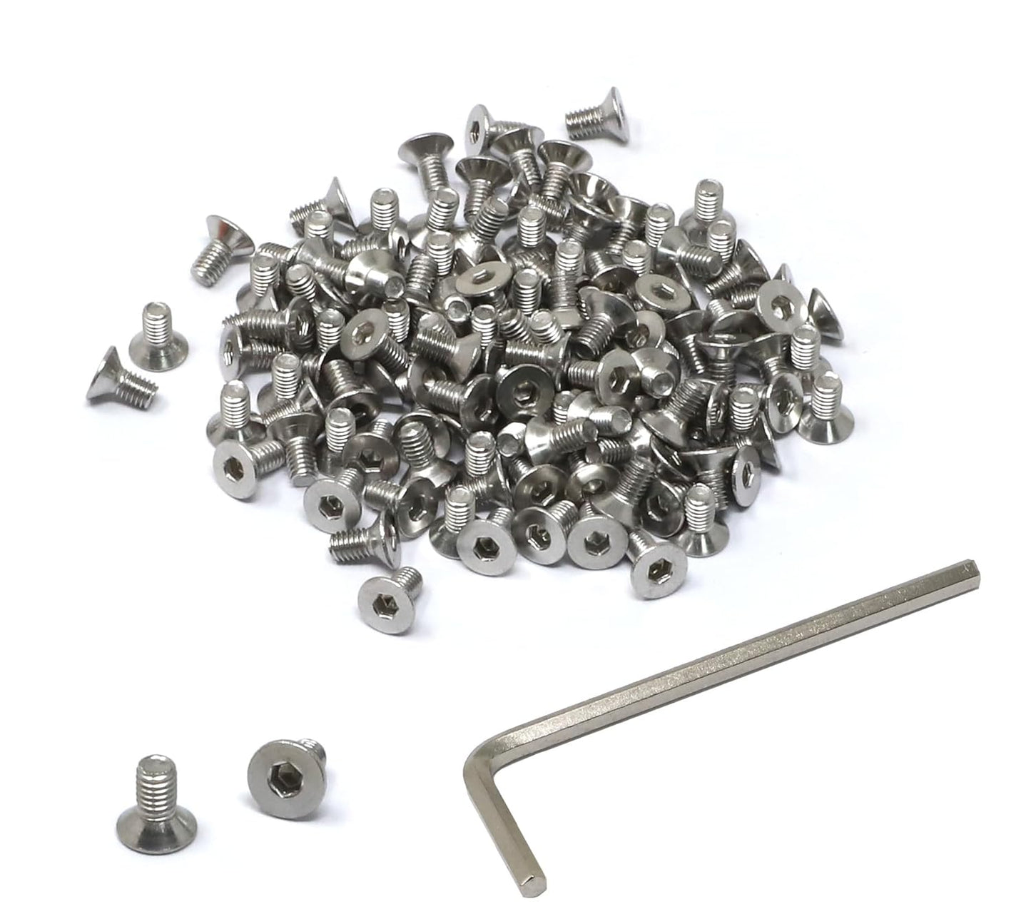 iexcell 5 Pcs M8 x 80mm Thread Pitch 1.25 mm Stainless Steel 304 Hex Socket Flat Head Cap Screws Bolts Kit