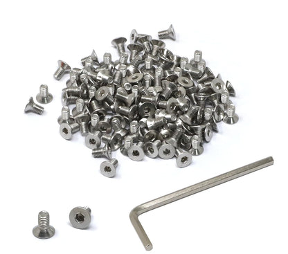 iexcell 5 Pcs M8 x 80mm Thread Pitch 1.25 mm Stainless Steel 304 Hex Socket Flat Head Cap Screws Bolts Kit