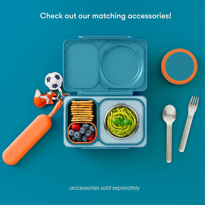 OmieBox UP bento box for kids | Insulated lunch box | Insulated food jar | Cooler ice pack | 2 Compartments (Cherry Pink)