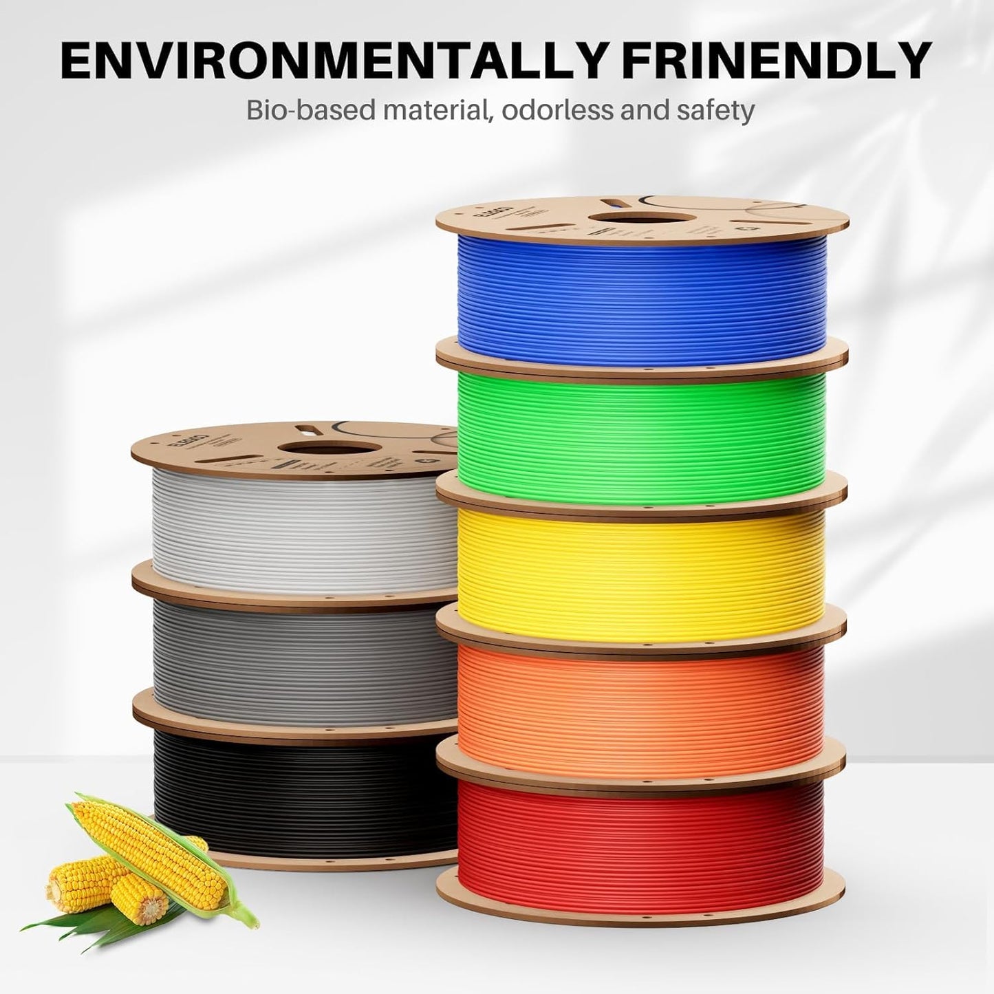 ELEGOO PLA+ Filament 1.75mm Black 4KG, PLA Plus 3D Printer Filament, Dimensional Accuracy +/- 0.02 mm, Tough & High Strength, Fit for Most FDM Printers(1KG/Spool, 2.2 lbs)