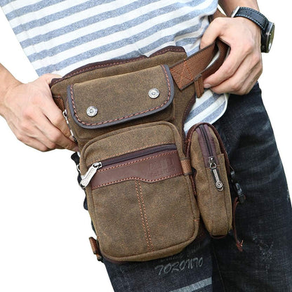 Motorcycle Drop Leg Bag Nylon Waist Pack for Men Women Travel Hiking Tactical Cycling Bike Ride Riding Crossbody Shoulder Fanny Pouch