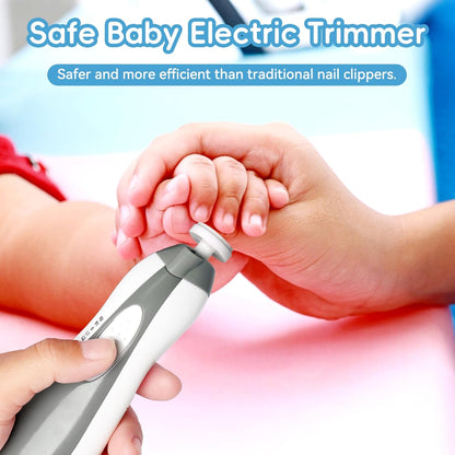 Qunlions life Electric Nail File Drill for Baby, No Sharp Claws Hurt, 6 in 1 Safety Cutter Trimmer Clipper for Toes and Fingers (Blue)
