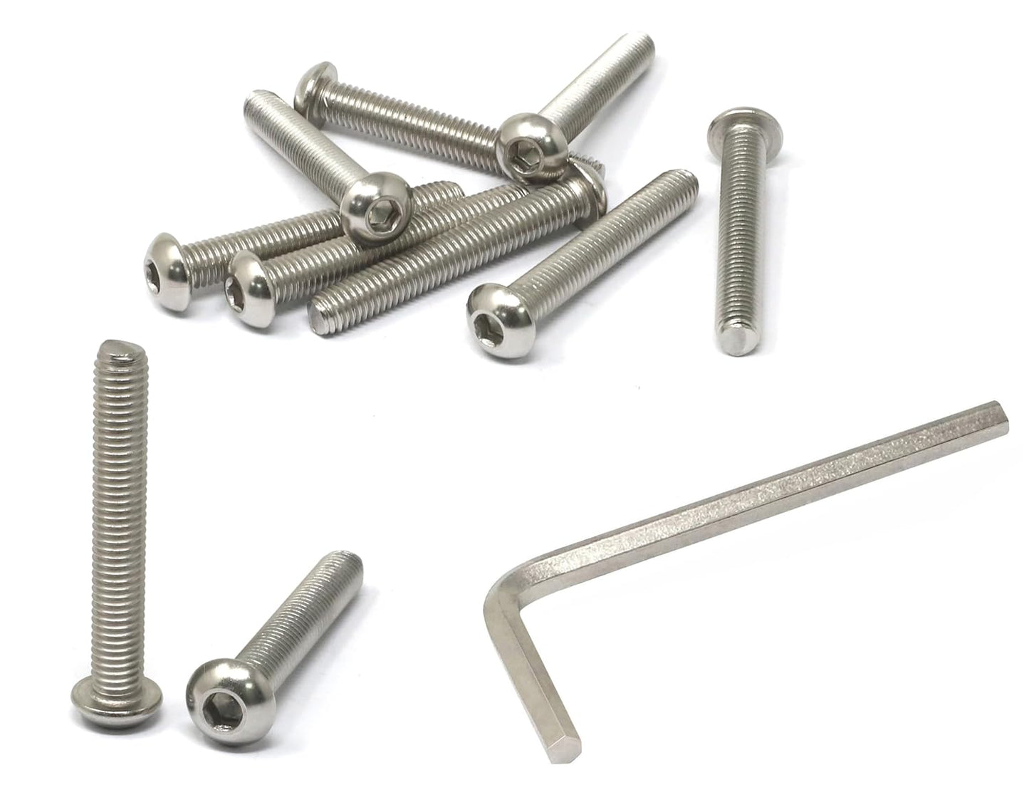 iexcell 50 Pcs M6 x 20mm Thread Pitch 1 mm Stainless Steel 304 Hex Socket Button Head Cap Screws Bolts Kit