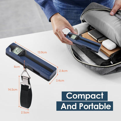 travel inspira Luggage Scale Battery-Free, Travel Essentials, Portable Handheld Digital Suitcase Weight Scale for for Travel Accessories, 110lbs/50kg (Gray)