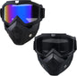 2 Pieces Motorcycle Goggles with Adjustable Face Mask,Dirt Bike ATV Motocross MX Riding Offroad Cycling Protective Glasses