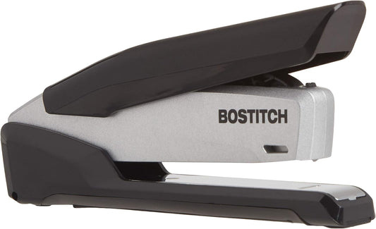 Bostitch Office Metal Executive 3-in-1 Spring-Powered Stapler, One-Finger Operation, Jam-Free, Built-In Staple Remover & Storage, Staples Up to 28 Sheets, Black/Gray - PuriLite