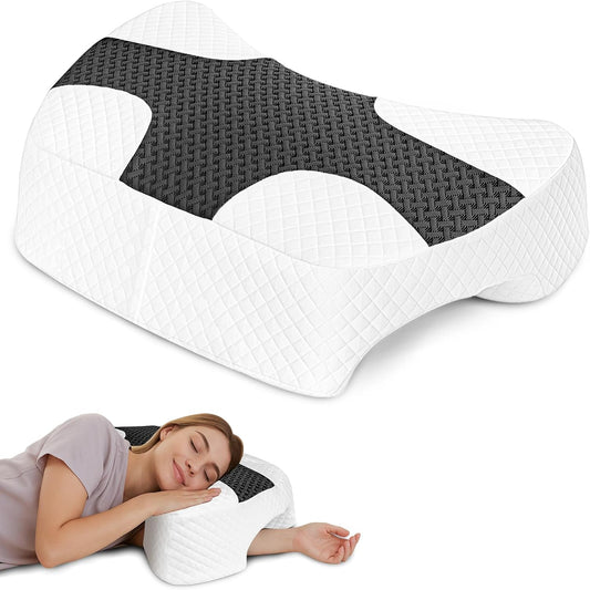 Side Sleeper Pillow with Arm Hole, Shoulder Relief System, Newly Upgrade Arm Pillow for Neck and Shoulder Pain, Premium Memory Foam, Suitable for Side, Back and Stomach Sleepers - Grey