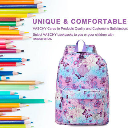 School Backpack for Kids, VASCHY Lightweight Water Resistant Casual Schoolbag Daypack for Men Women Teen Boys Girl Bookbag
