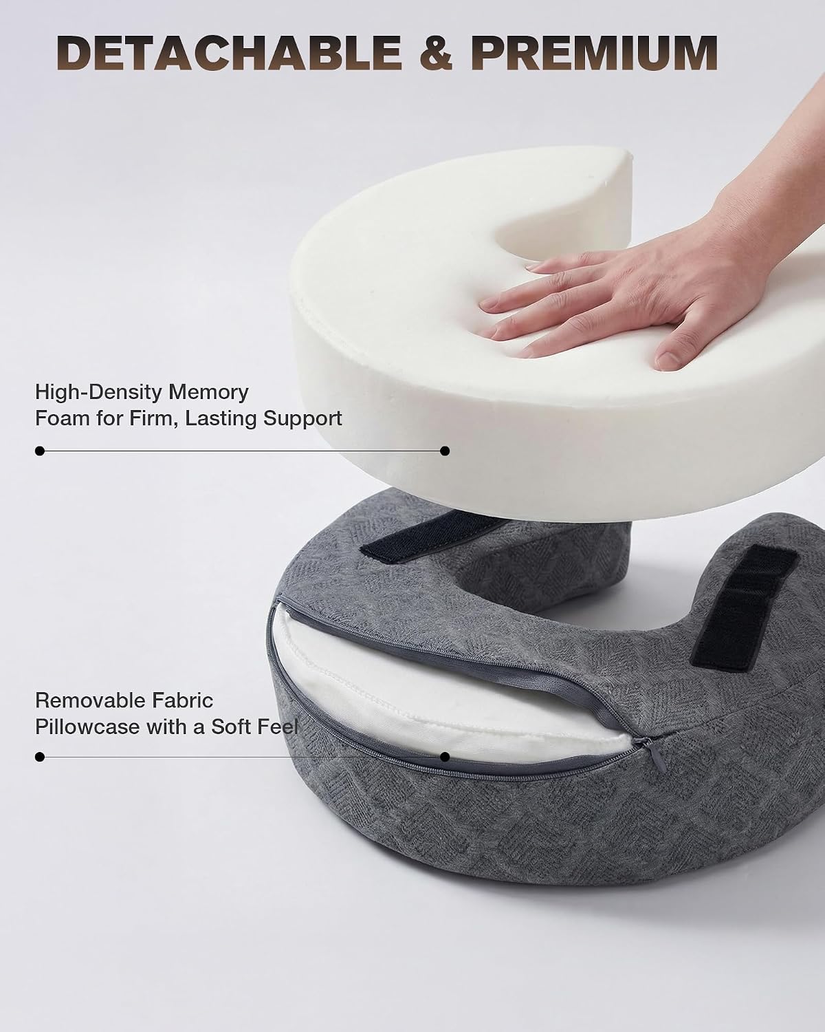 Massage Headrest for Bed, Massage Face Cradle for Bed, Adjustable 18" Height Bed Massage Head Holder, for Home Salon Spa Massage Table, Comfortable Face Down Pillow After Eye Surgery