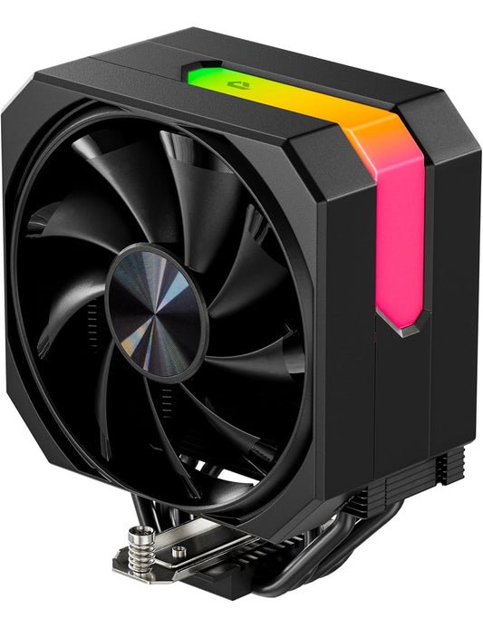upHere 5V ARGB CPU Air Cooler,4×Ф6mm Heatpipes,PWM Fan Computer Cooling,Intel LGA2066/2011/1700/1356/1200/115X;AMD AM4/AM5 (155mm in Height) Black up1KC4
